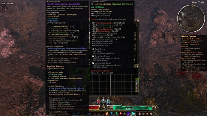 Rarity "Seltenes" must be >>> "Seltener" in the whole Catergory (more Items)
