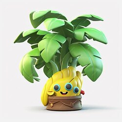 there-is-cartoon-banana-plant-with-banana-head-pot-generative-ai_958124-20503