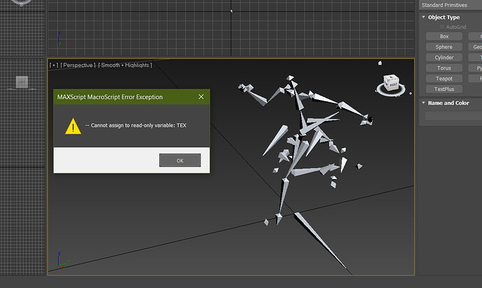 error exporting