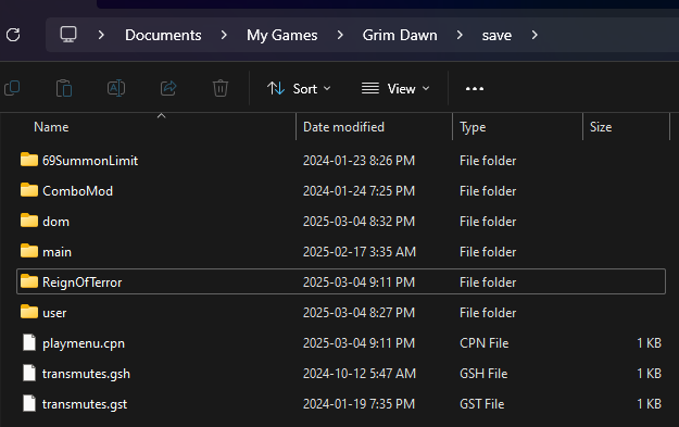 example of the My Games savedata folder location