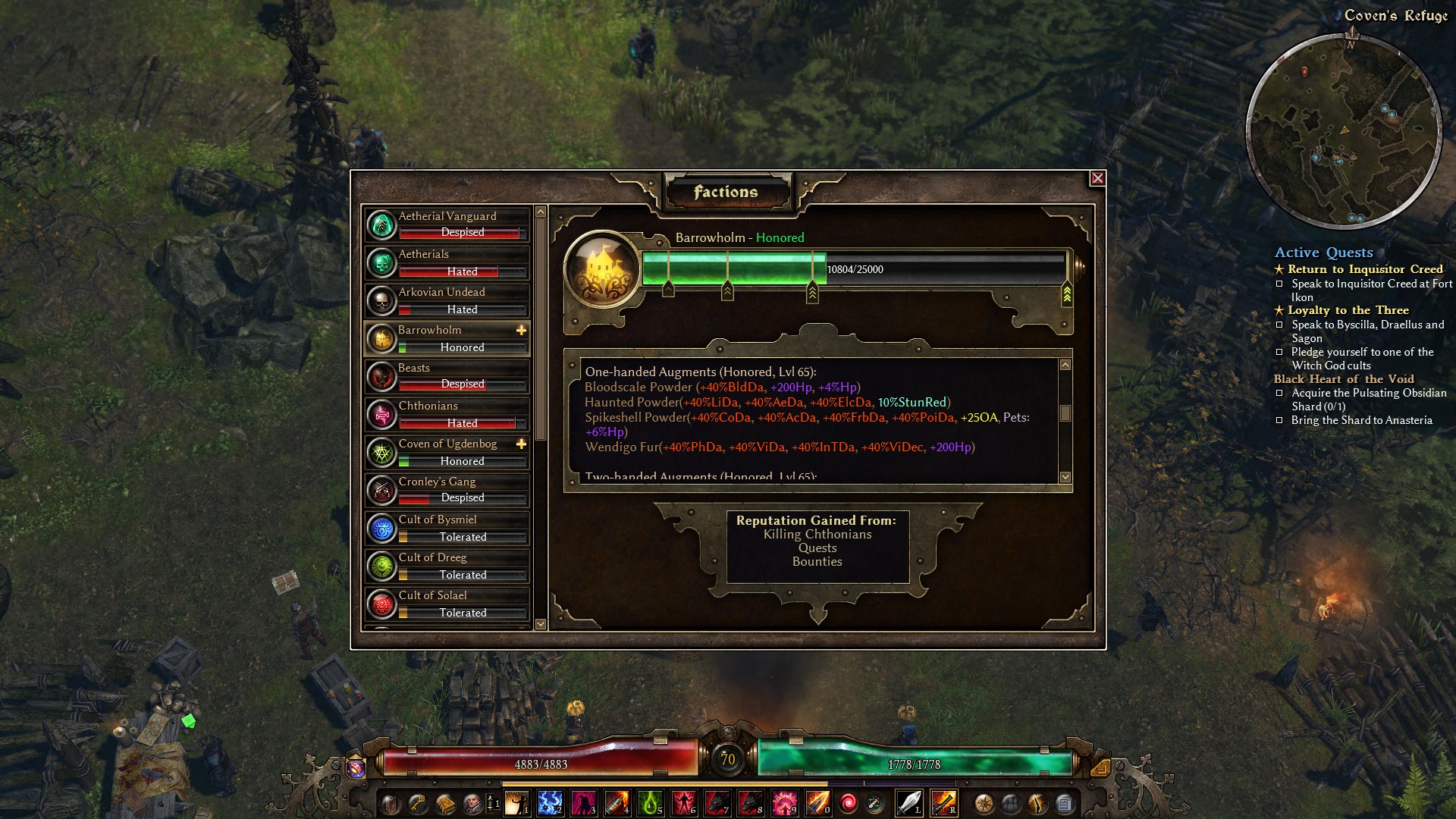 Grim dawn loyalty to the three