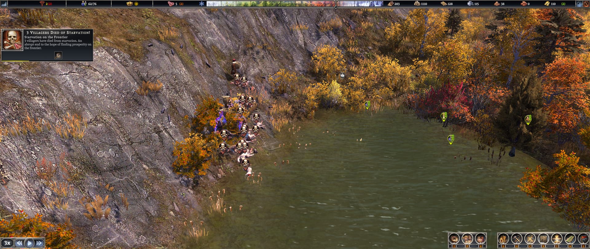 Bug current version Villagers get stuck on hill exploring and starve